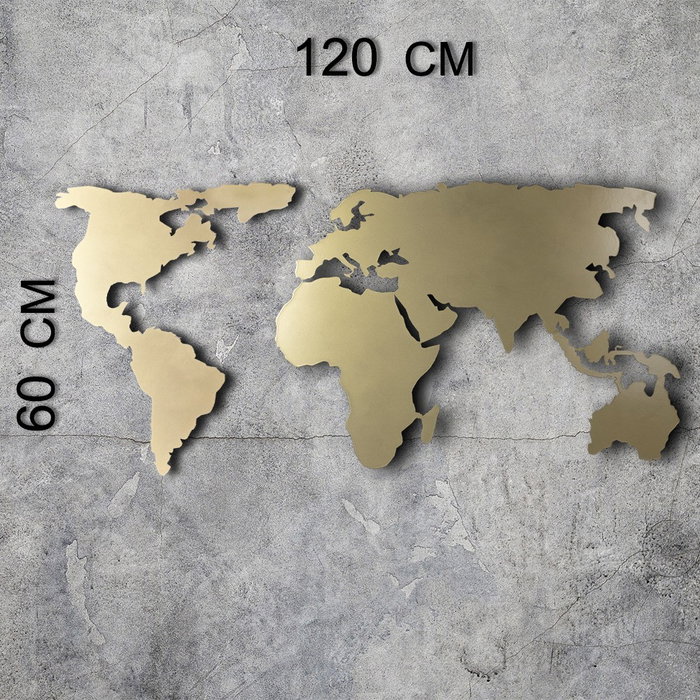 Wallity World Map Silhouette - Gold